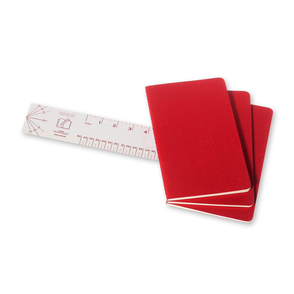 Moleskine - Cahier Notebook - Set of 3 - Ruled - Large - Cranberry Red