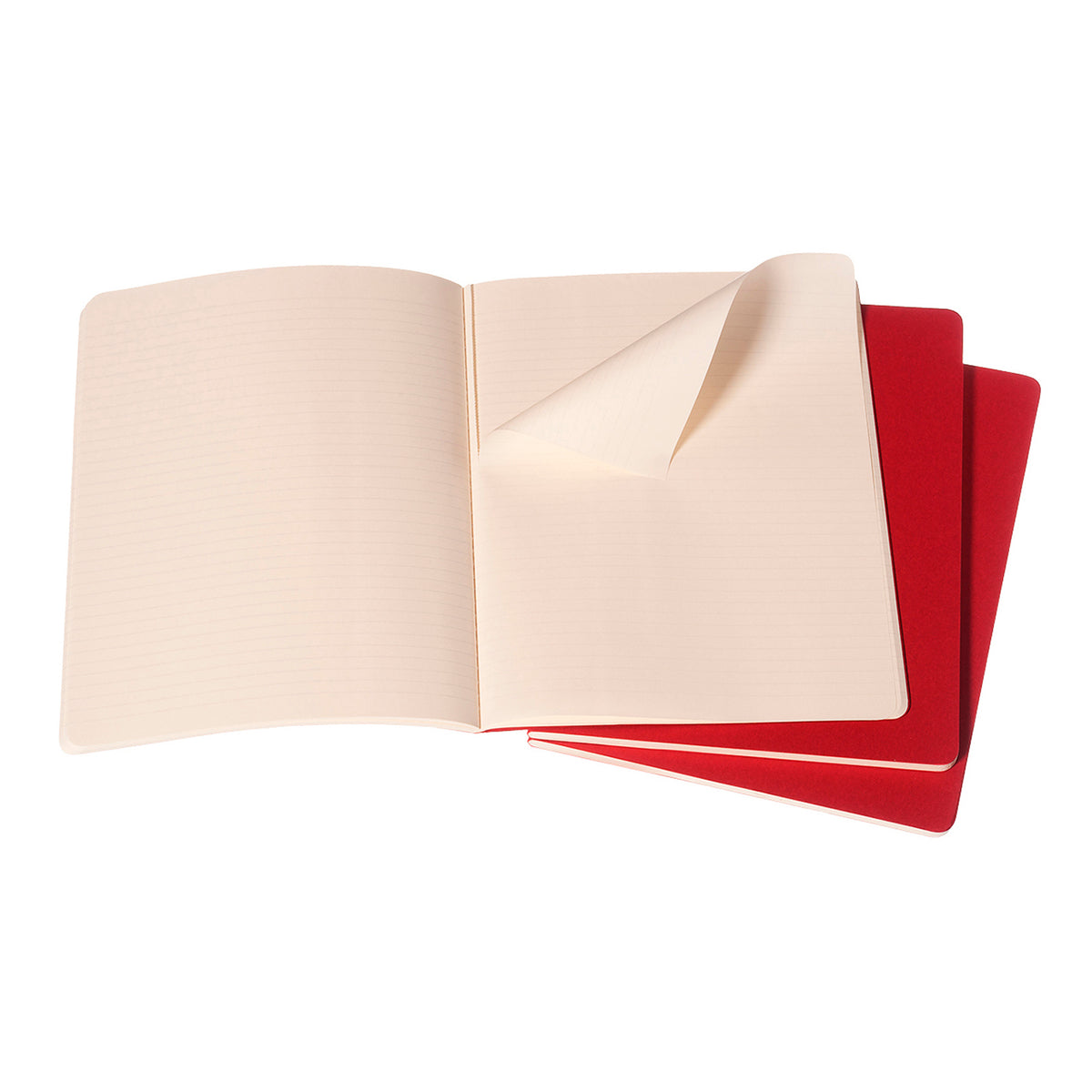 Moleskine - Cahier Notebook - Set of 3 - Ruled - Extra Large - Cranberry Red
