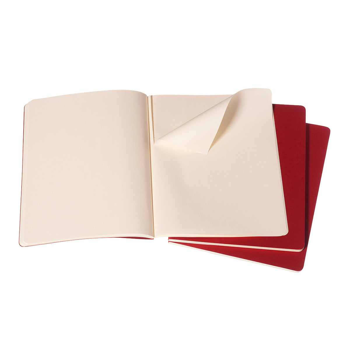 Moleskine - Cahier Notebook - Set of 3 - Plain - Extra Large - Cranberry Red