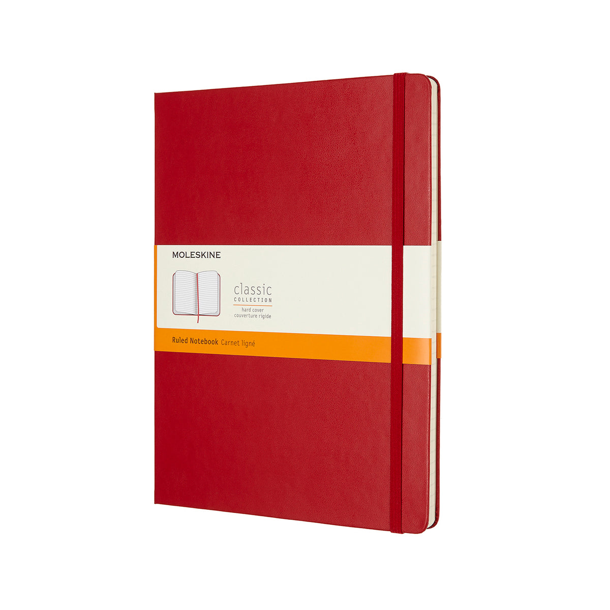 Moleskine - Classic Hard Cover Notebook - Ruled - Extra Large - Scarlet Red