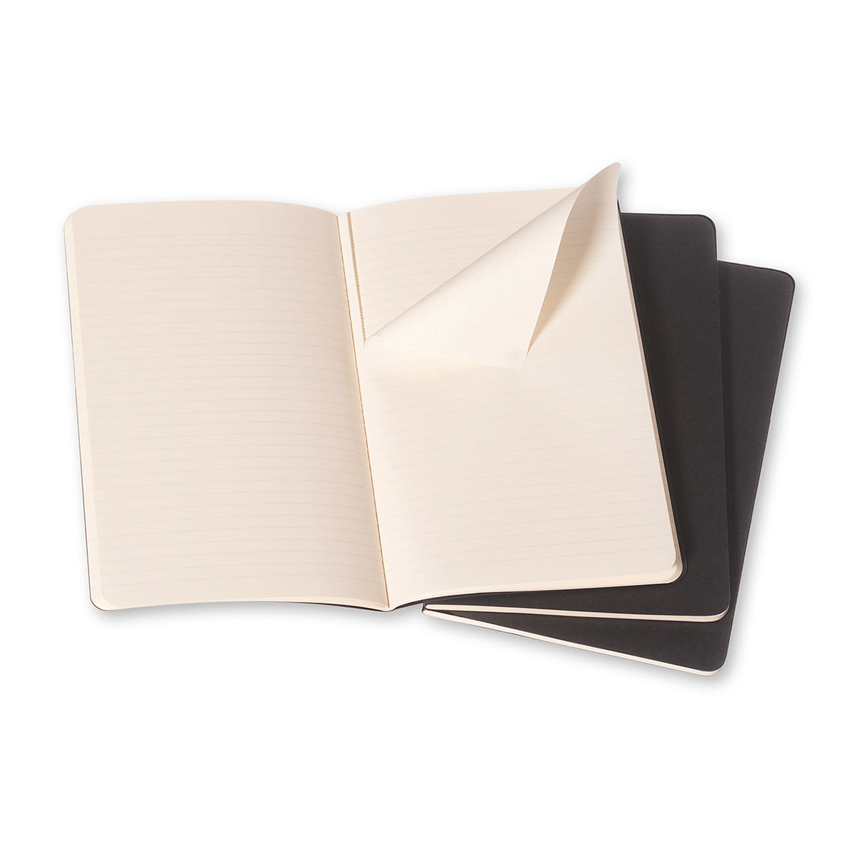 Moleskine - Cahier Notebook - Set of 3 - Ruled - Pocket - Black