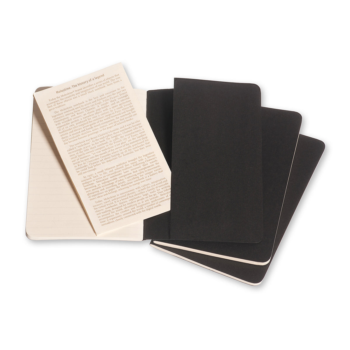 Moleskine - Cahier Notebook - Set of 3 - Ruled - Pocket - Black