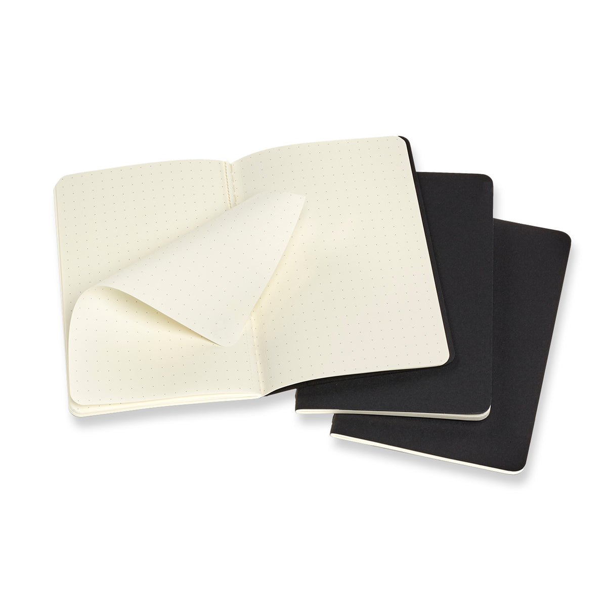 Moleskine - Cahier Notebook - Set of 3 - Dot Grid - Pocket - Black