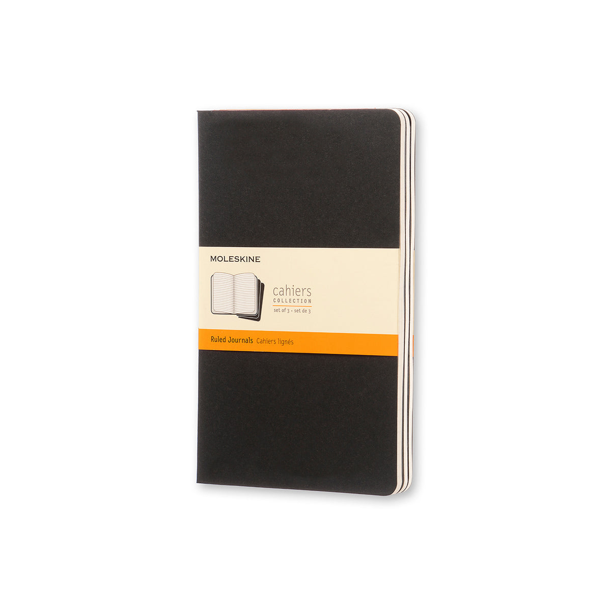 Moleskine - Cahier Notebook - Set of 3 - Ruled - Large - Black