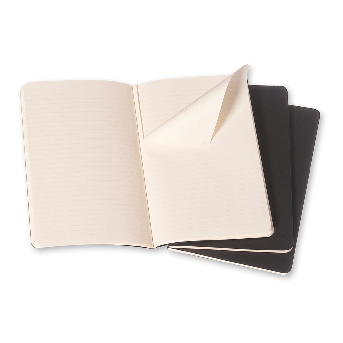 Moleskine - Cahier Notebook - Set of 3 - Ruled - Large - Black