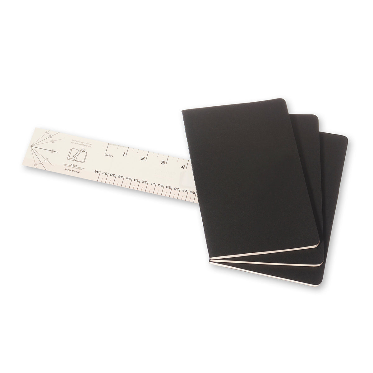 Moleskine - Cahier Notebook - Set of 3 - Ruled - Large - Black