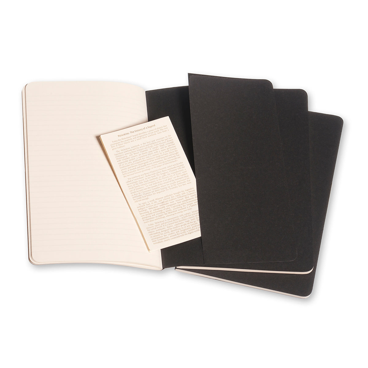 Moleskine - Cahier Notebook - Set of 3 - Ruled - Large - Black