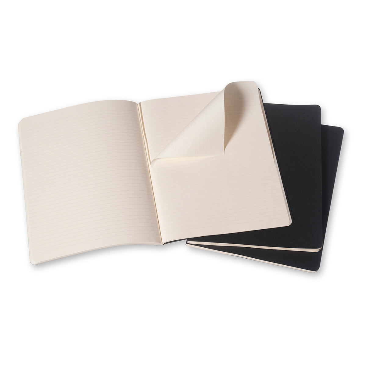 Moleskine - Cahier Notebook - Set of 3 - Ruled - Extra Large - Black