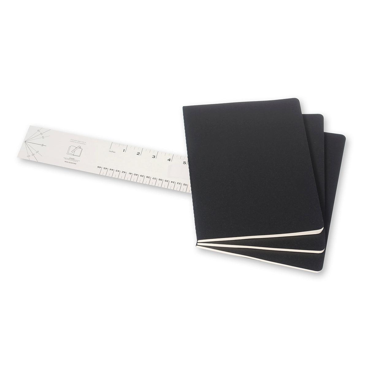 Moleskine - Cahier Notebook - Set of 3 - Ruled - Extra Large - Black