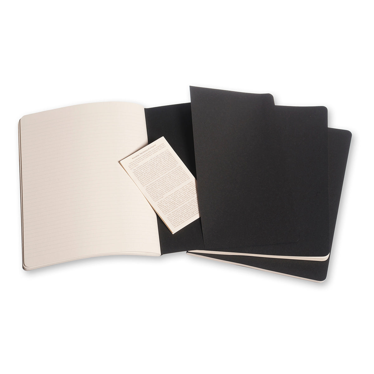 Moleskine - Cahier Notebook - Set of 3 - Ruled - Extra Large - Black