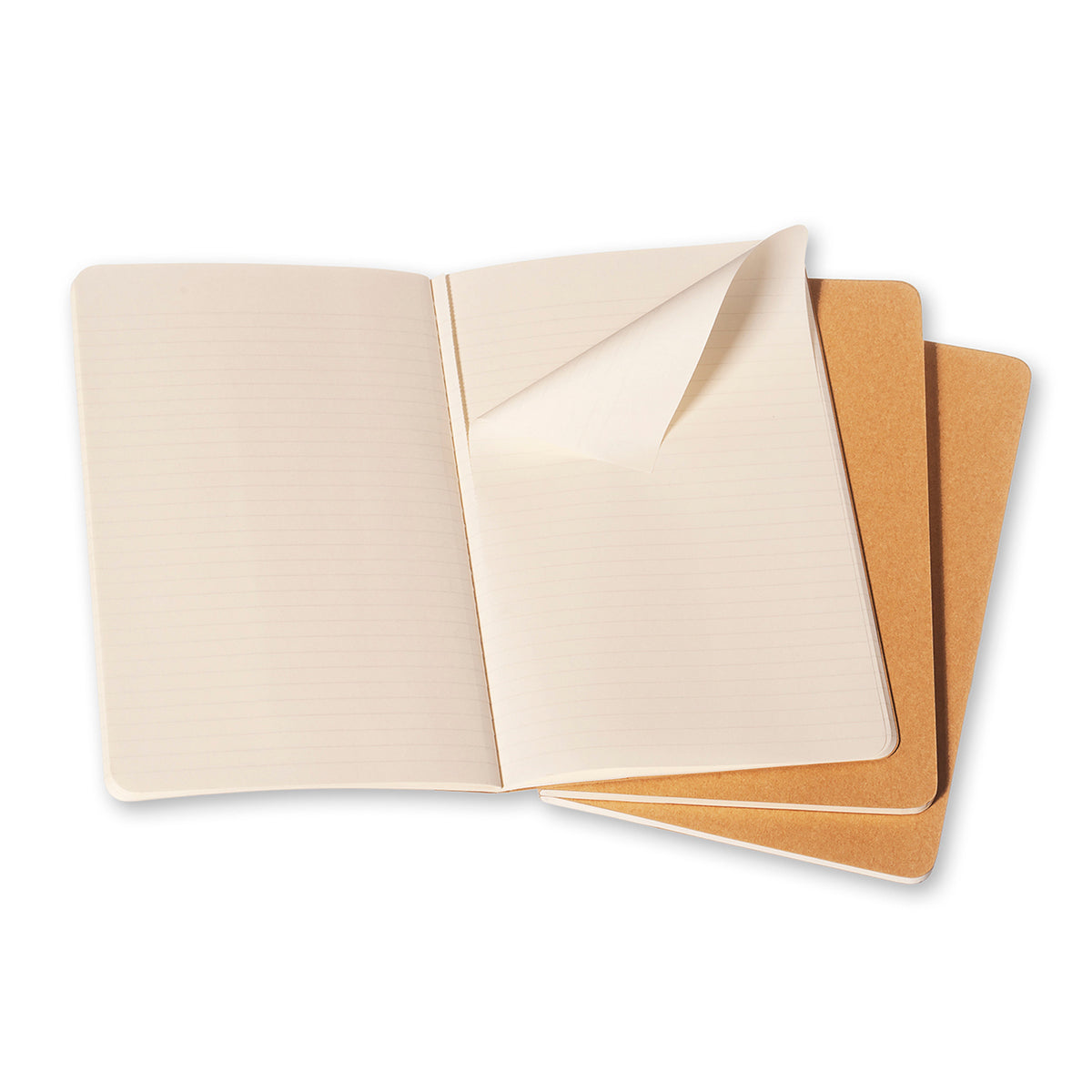 Moleskine - Cahier Notebook - Set of 3 - Ruled - Pocket - Kraft