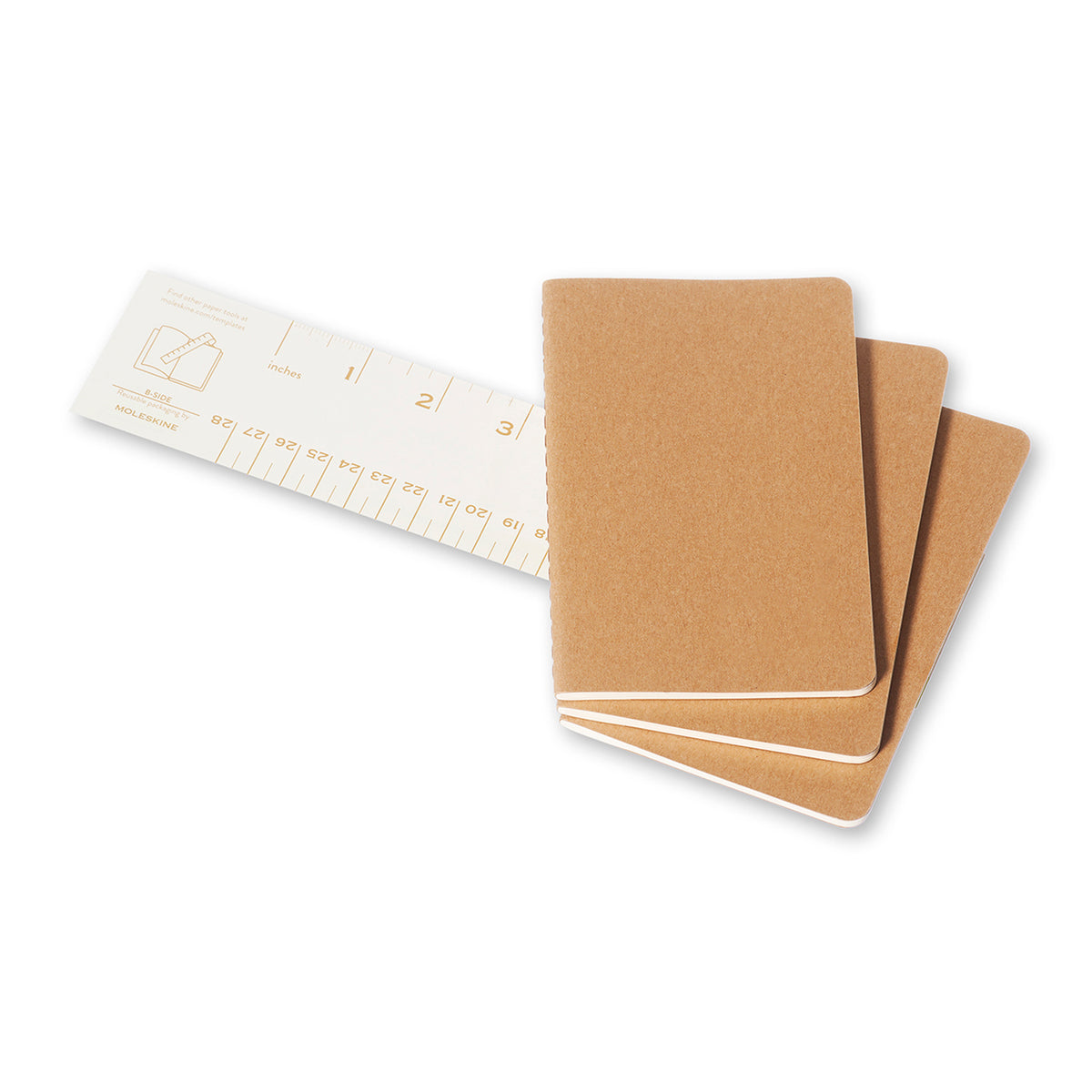 Moleskine - Cahier Notebook - Set of 3 - Ruled - Pocket - Kraft