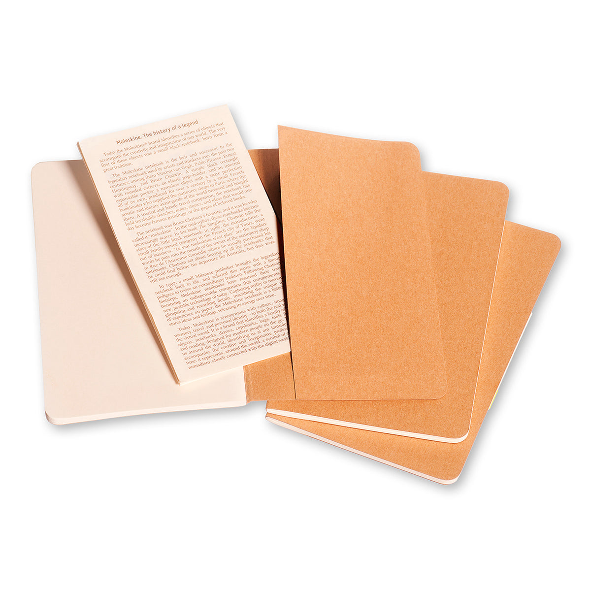 Moleskine - Cahier Notebook - Set of 3 - Plain - Pocket - Kraft