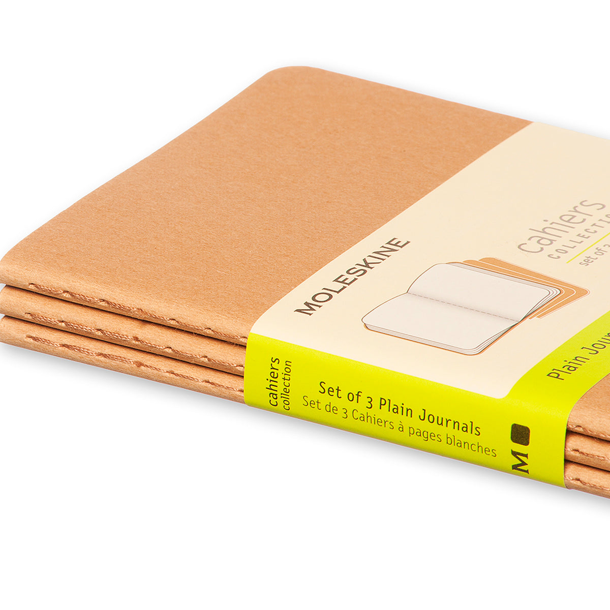 Moleskine - Cahier Notebook - Set of 3 - Plain - Pocket - Kraft