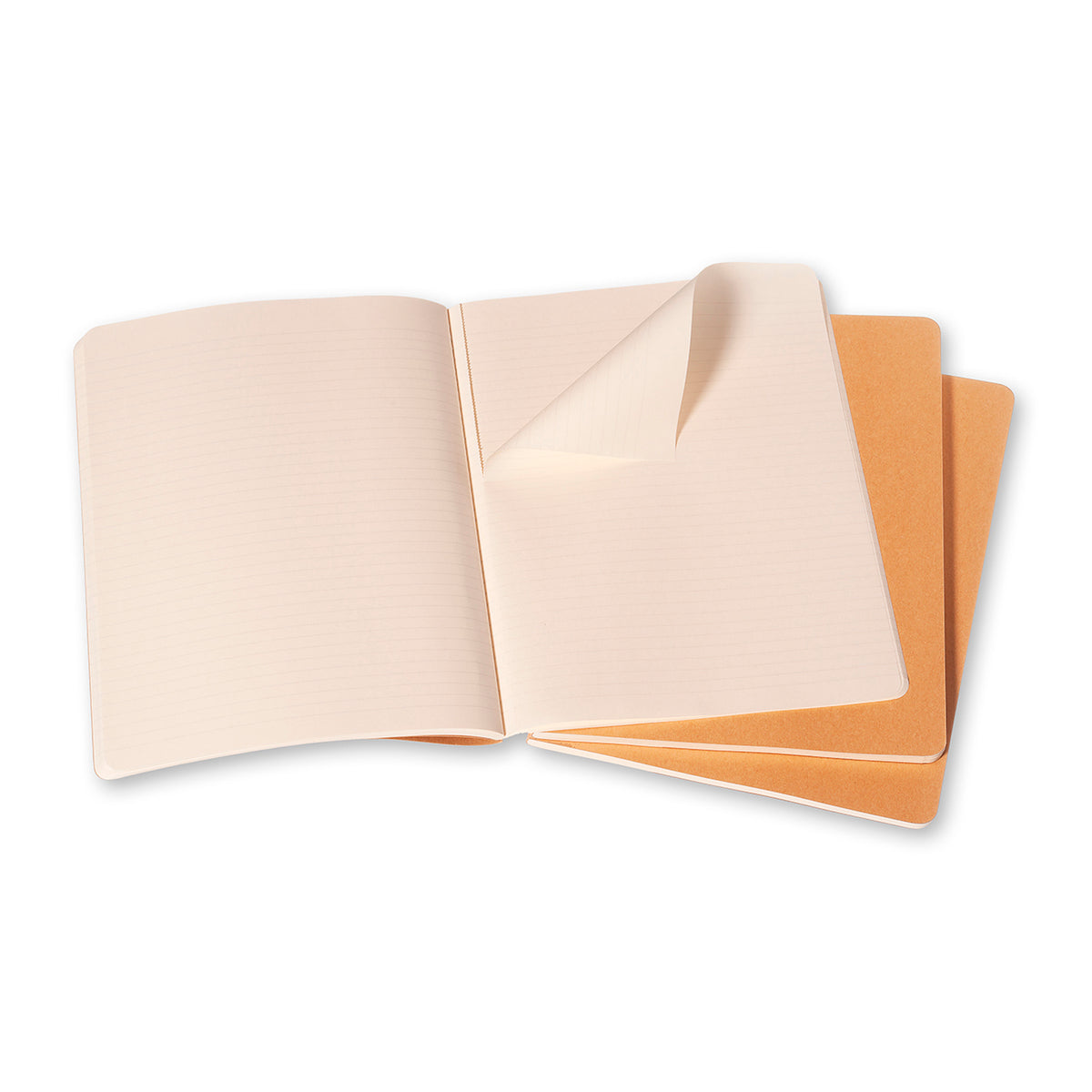 Moleskine - Cahier Notebook - Set of 3 - Ruled - Extra Large - Kraft