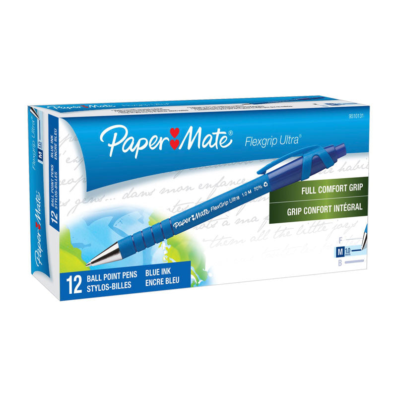 PAPERMATE FlexiGrip Retractable Ball Point 1.0mm Blue