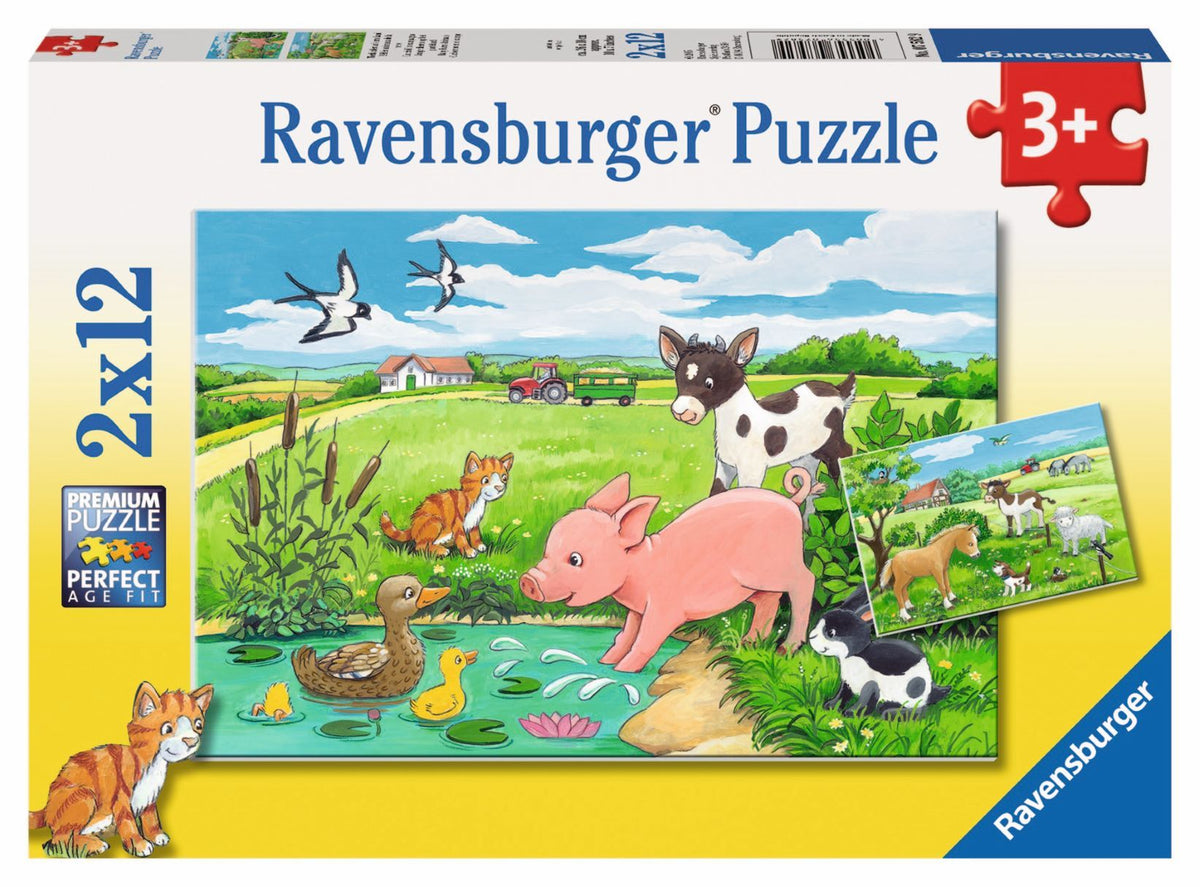 Baby Farm Animals 2X12pc Puzzle (Ravensburger Puzzle)