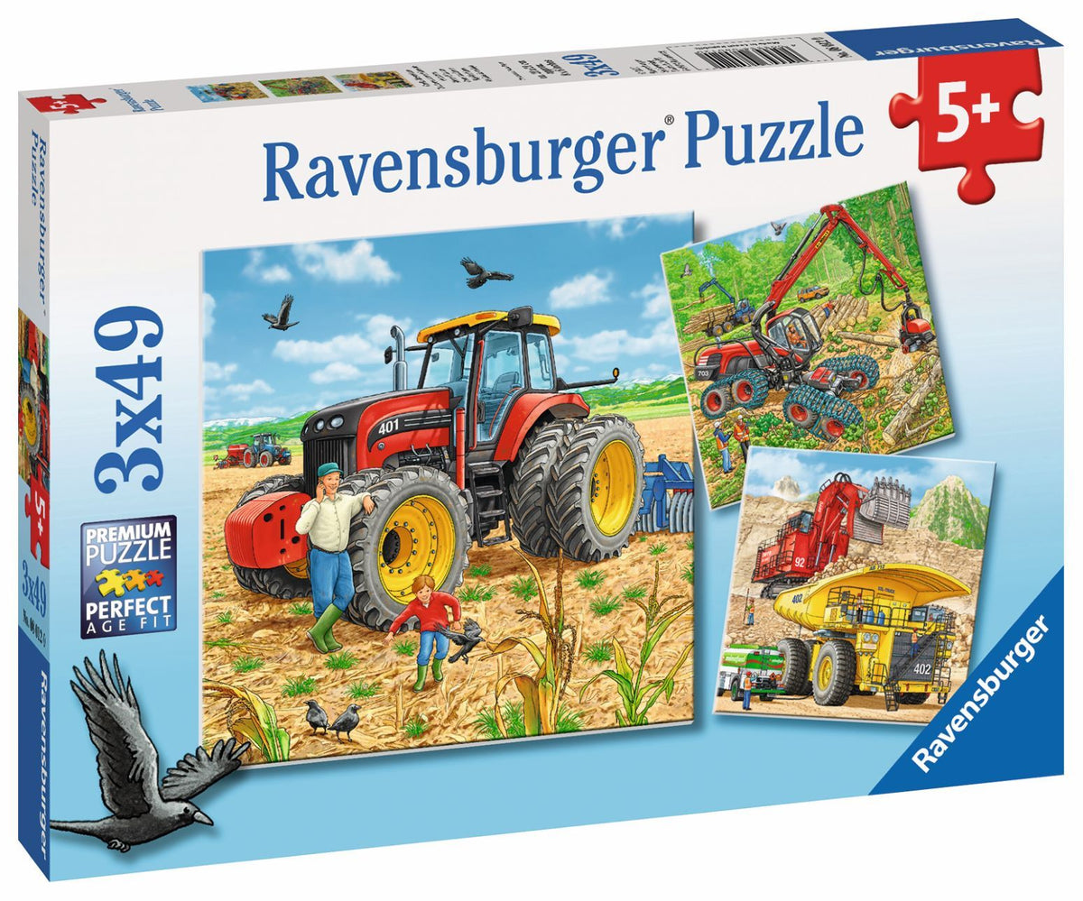 Giant Vehicles Puzzle 3X49pc (Ravensburger Puzzle)