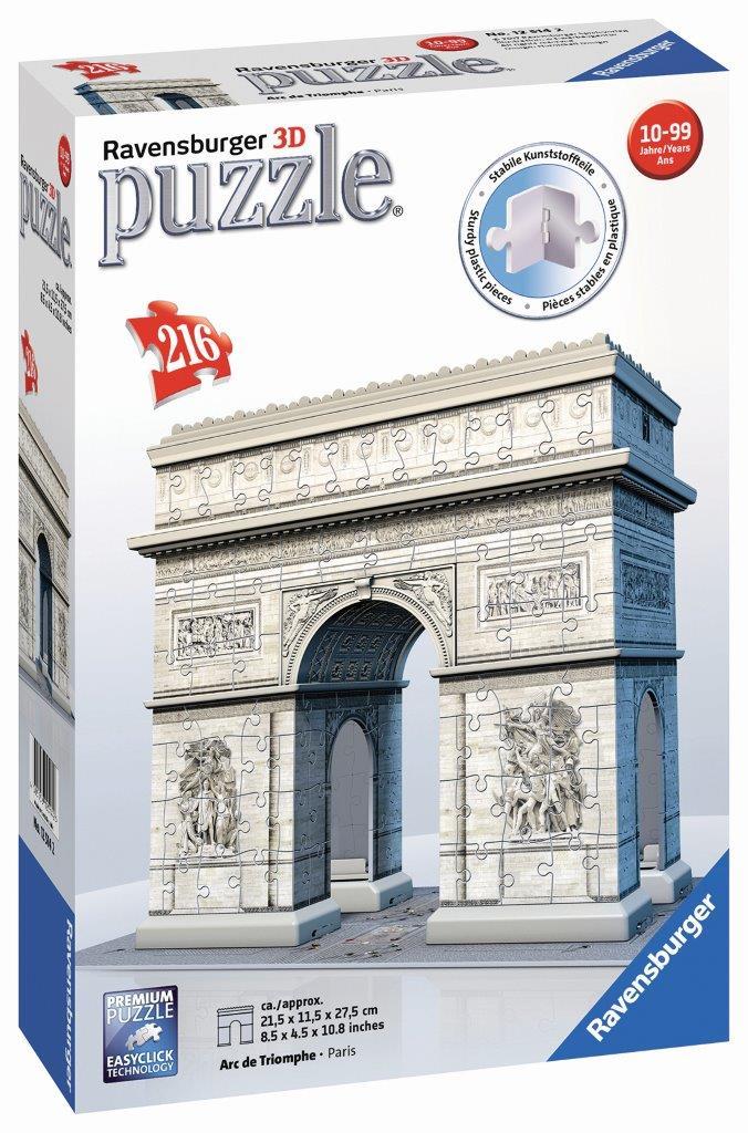 The Arc De Triomphe 3D Puzzle Building 216pc (Ravensburger Puzzle)