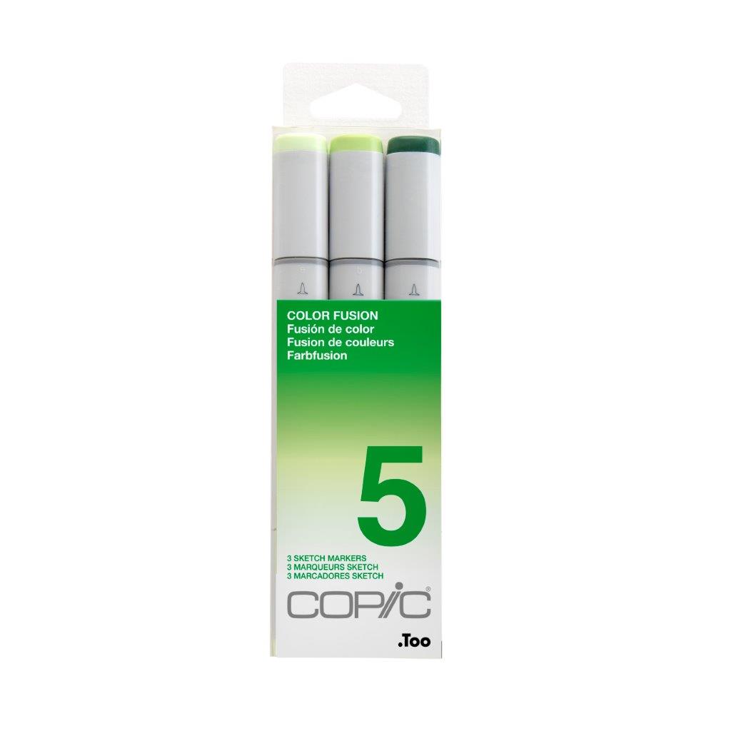 Copic Sketch Colour Fusion 5 - Green 3pc
