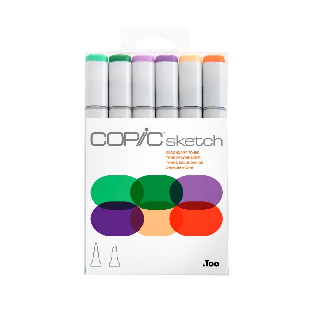 Copic Sketch 6pc set - Secondary Tones