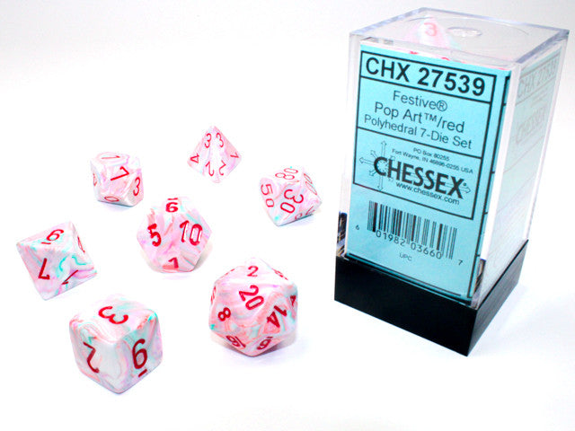 CHX 27539 Festive Pop Art/Red Polyhedral 7-Die Set