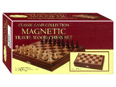 Chess - 8&quot; Wooden Magnetic Travel Set (Hansen)