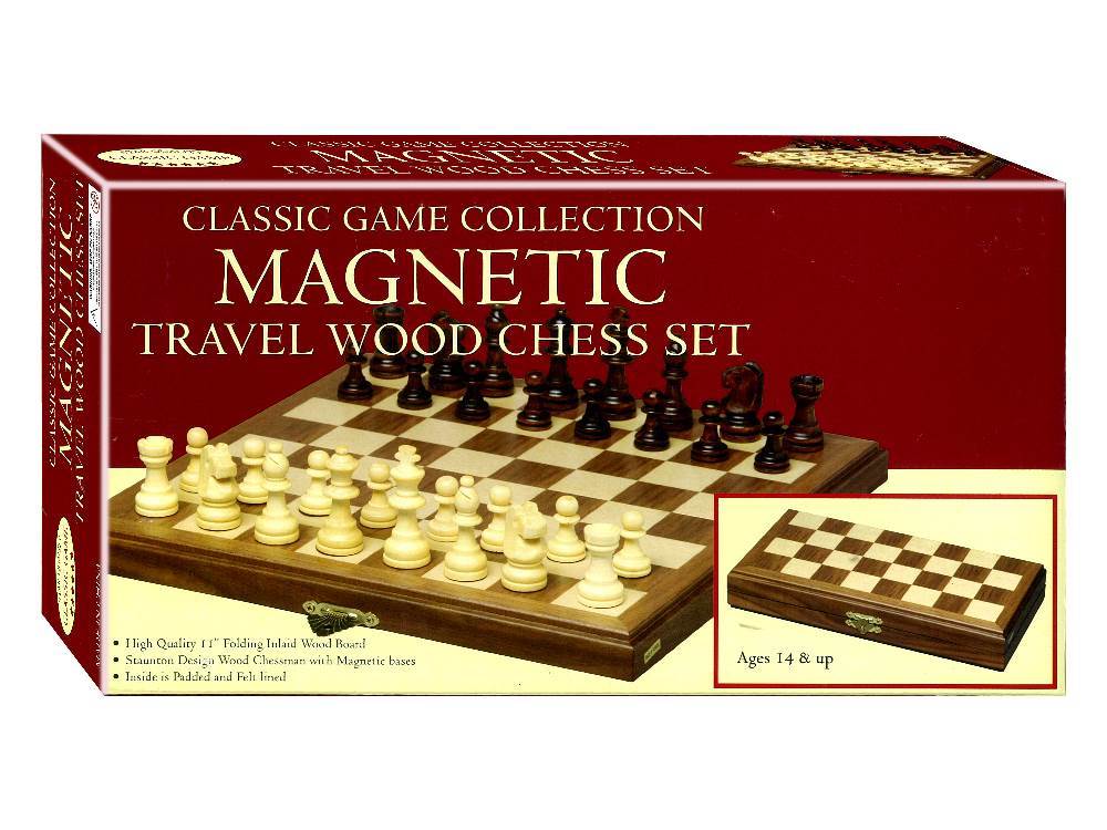 Chess - 11&quot; Wooden Magnetic Travel Set (Hansen)