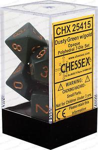 CHX 25415 Opaque Polyhedral Dusty Green/Copper 7-Die Set