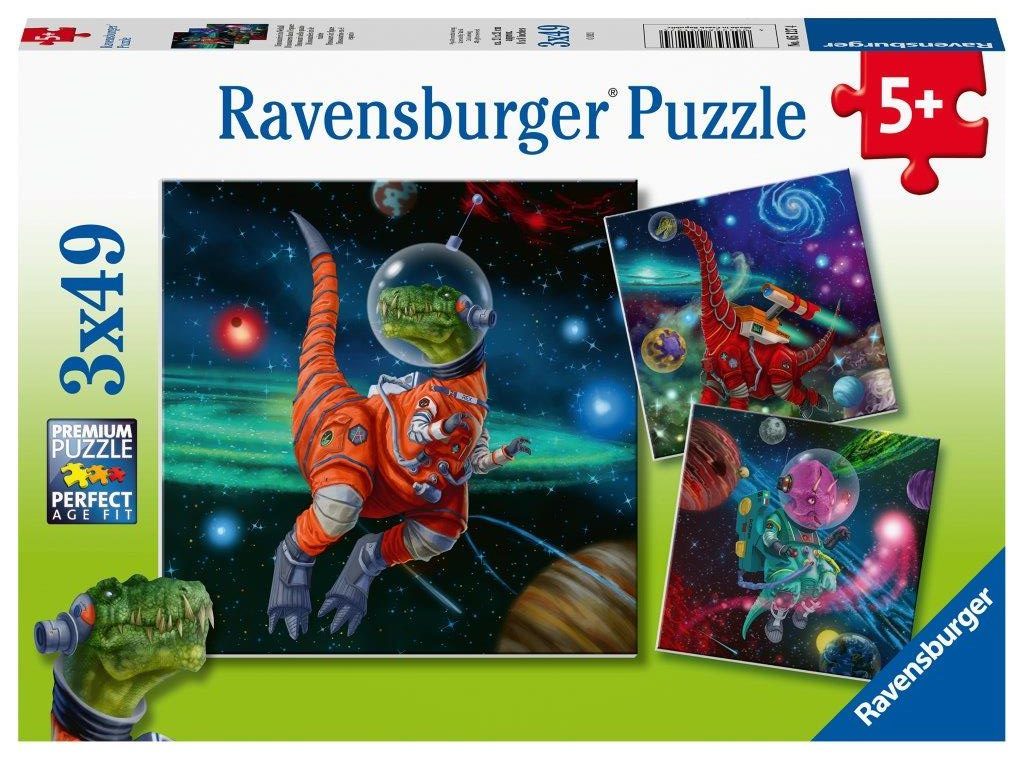 Dinosaurs in Space Puzzle 3x49pc (Ravensburger Puzzle)
