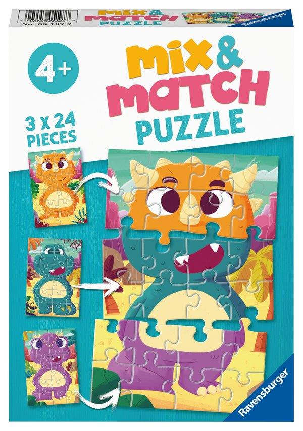 Cute Dinos Puzzle 3x24pc (Ravensburger Puzzle)